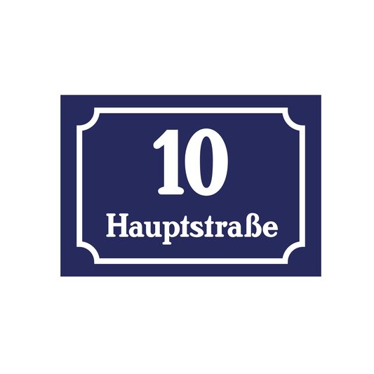 Hausnummern- und Straßenschild